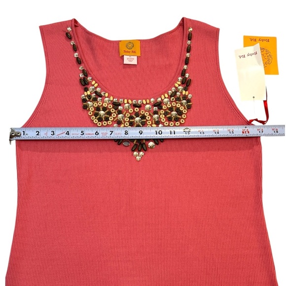 Ruby Rd Marrakech Beaded Sleeveless Top, Color Strwbry, Size XL - Picture 7 of 12